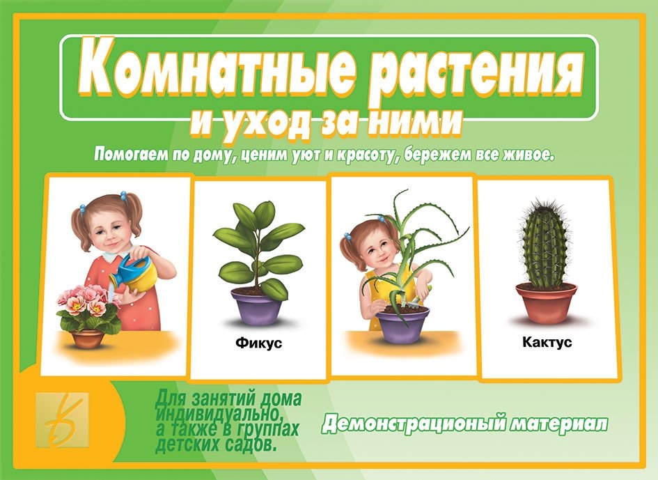 Комнатные растения и уход за ними. Демонстрационный материал для занятий в группах детских садов и индивидуально
Комнатные растения и уход за ними. Демонстрационный материал для занятий в группах детских садов и индивидуально