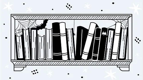 Книжная полка с хоррорами