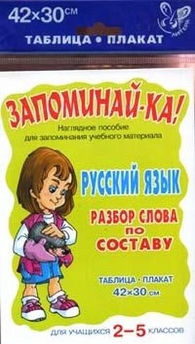 

Запоминай-ка! Русский язык. Разбор слова по составу. Для учащихся 2-5 классов: Таблица-плакат