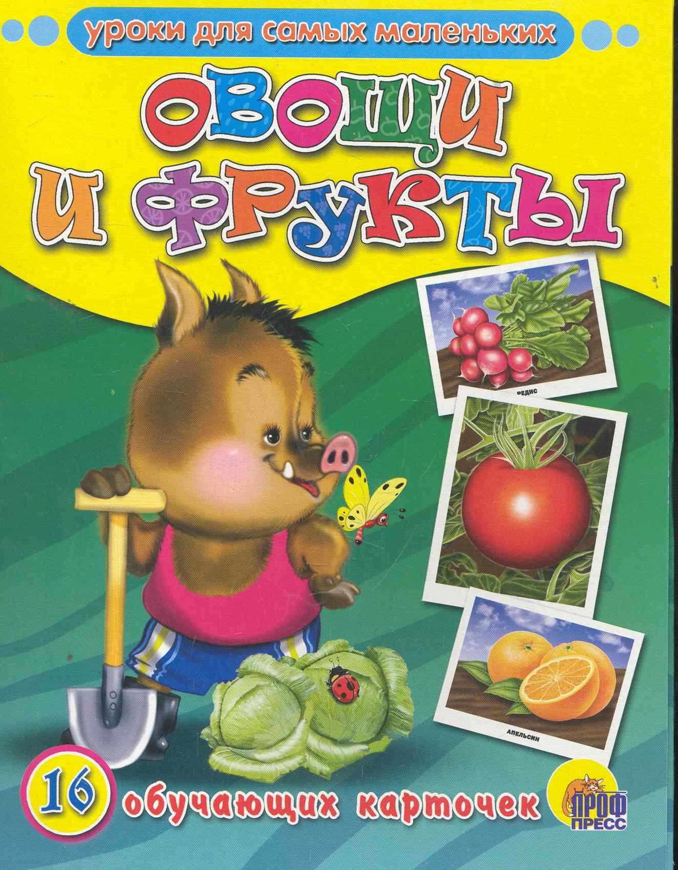 

Овощи и фрукты / 16 обучающих карточек