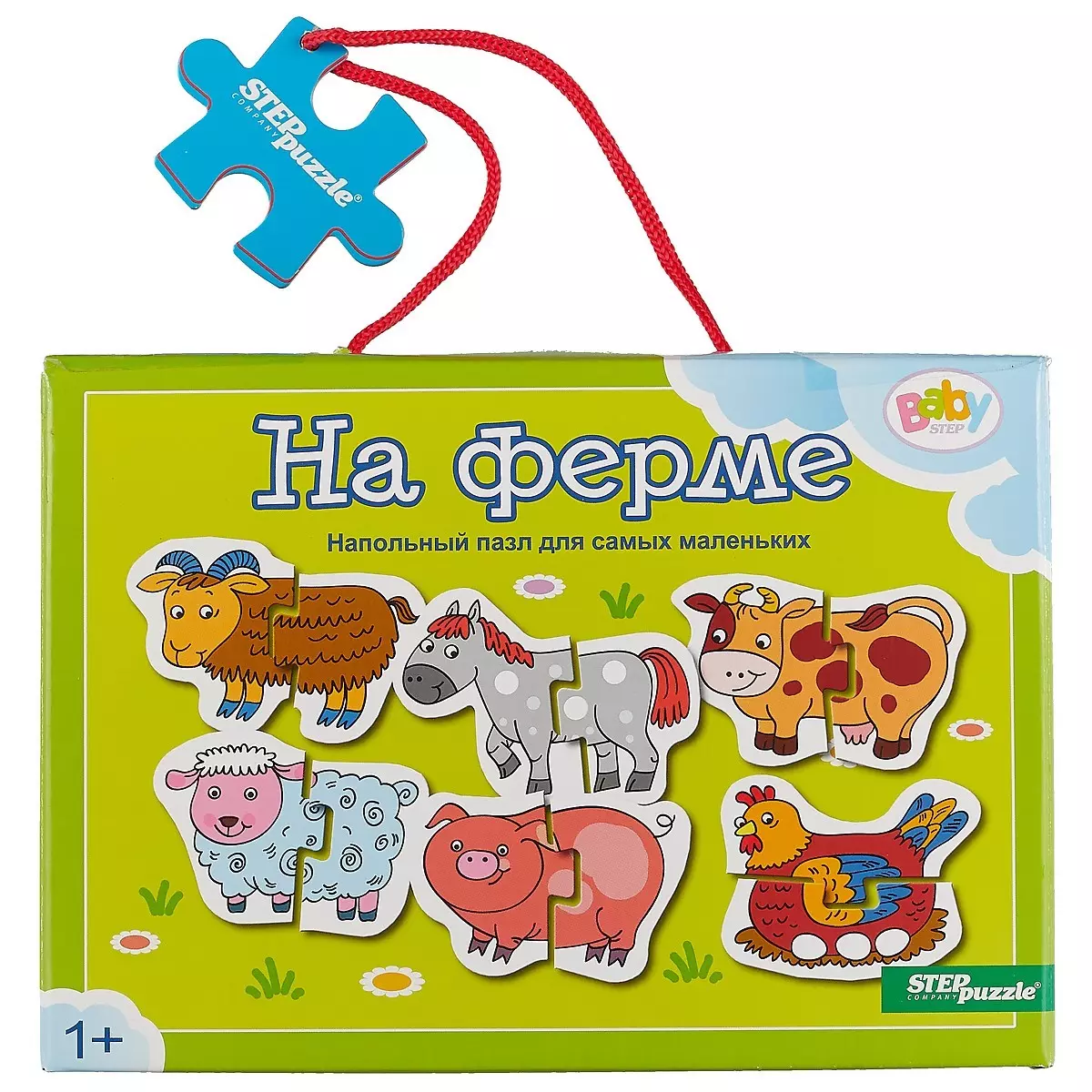 Пазл Напольный пазл-мозаика На ферме Step puzzle 12эл.(малые) (2496134)  купить по низкой цене в интернет-магазине «Читай-город»