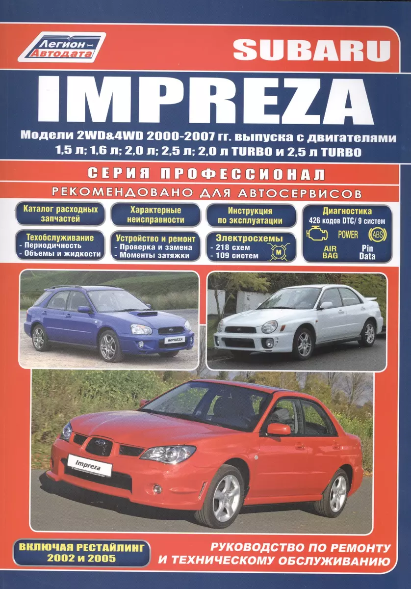 (16+) Subaru Impreza 2000-2007 гг.в. Руководство по ремонту,эксплуатации и техобслуживанию.