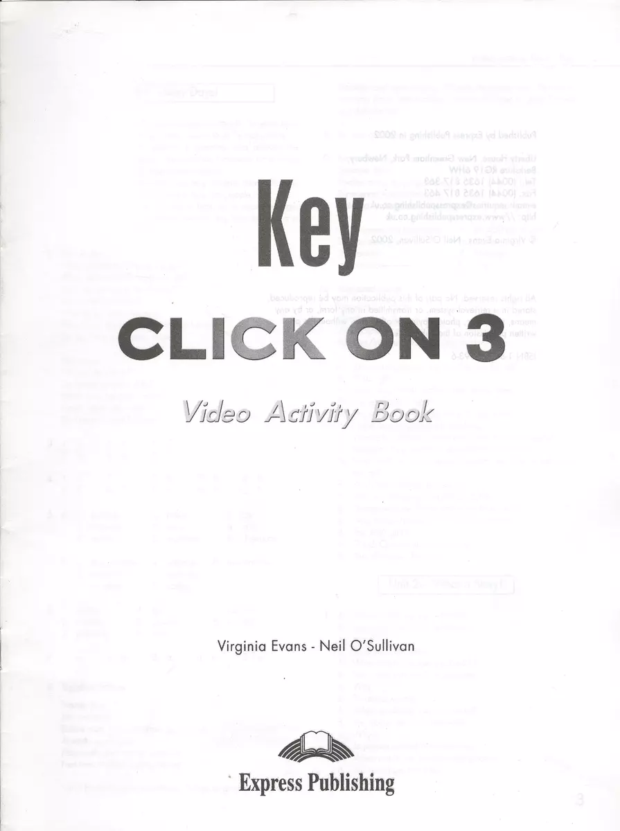 Click On 3. Video Activity Book Key. Pre-Intermediate. Ответы к рабочей  тетради к видеокурсу.