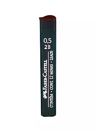 Грифели для механических карандашей Faber-Castell "Polymer", 12шт., 0,5мм, 2B — 255895 — 1