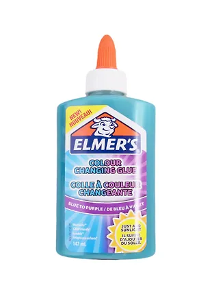 Клей для слаймов, меняющий цвет, 147мл, син/фиол, Elmers (256023 ...