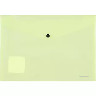Папка-конверт А4 на кнопке "Glossy Neon" полупрозр.пластик, желтый, Erich Krause — 259656 — 1