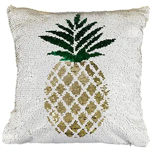 Подушка с пайетками Ананас белый(текстиль)(40х40) «Читай-город»