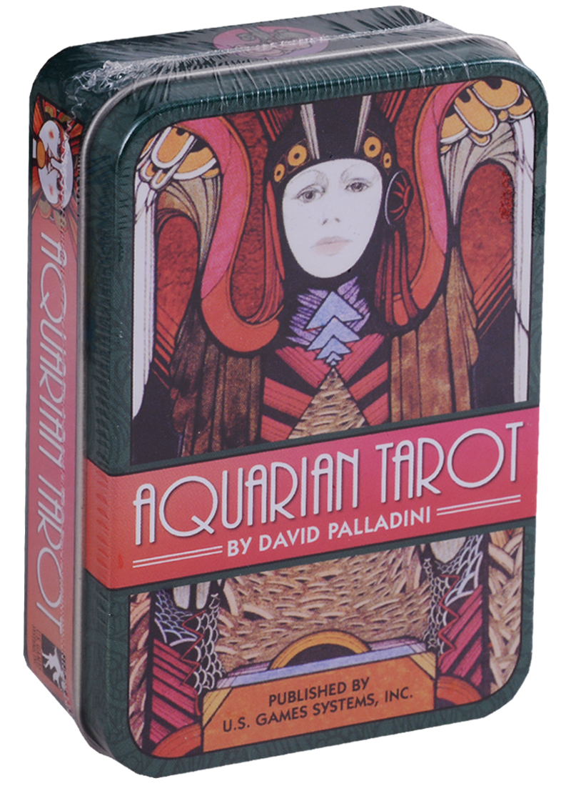 Таро Аввалон, Aquarian Tarot in a Tin Водолей Таро (карты + инструкция на англ. яз. в жестяной коробке) (ПИ)