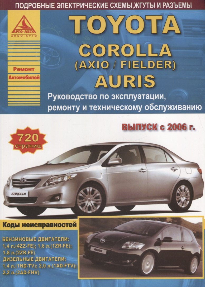 

Toyota Corolla /Axio/Fielder/AURIS (720 стр.) / с 2006 г. Б(1,4 1,6 1,8) Д(1,4 2,0 2,2)
