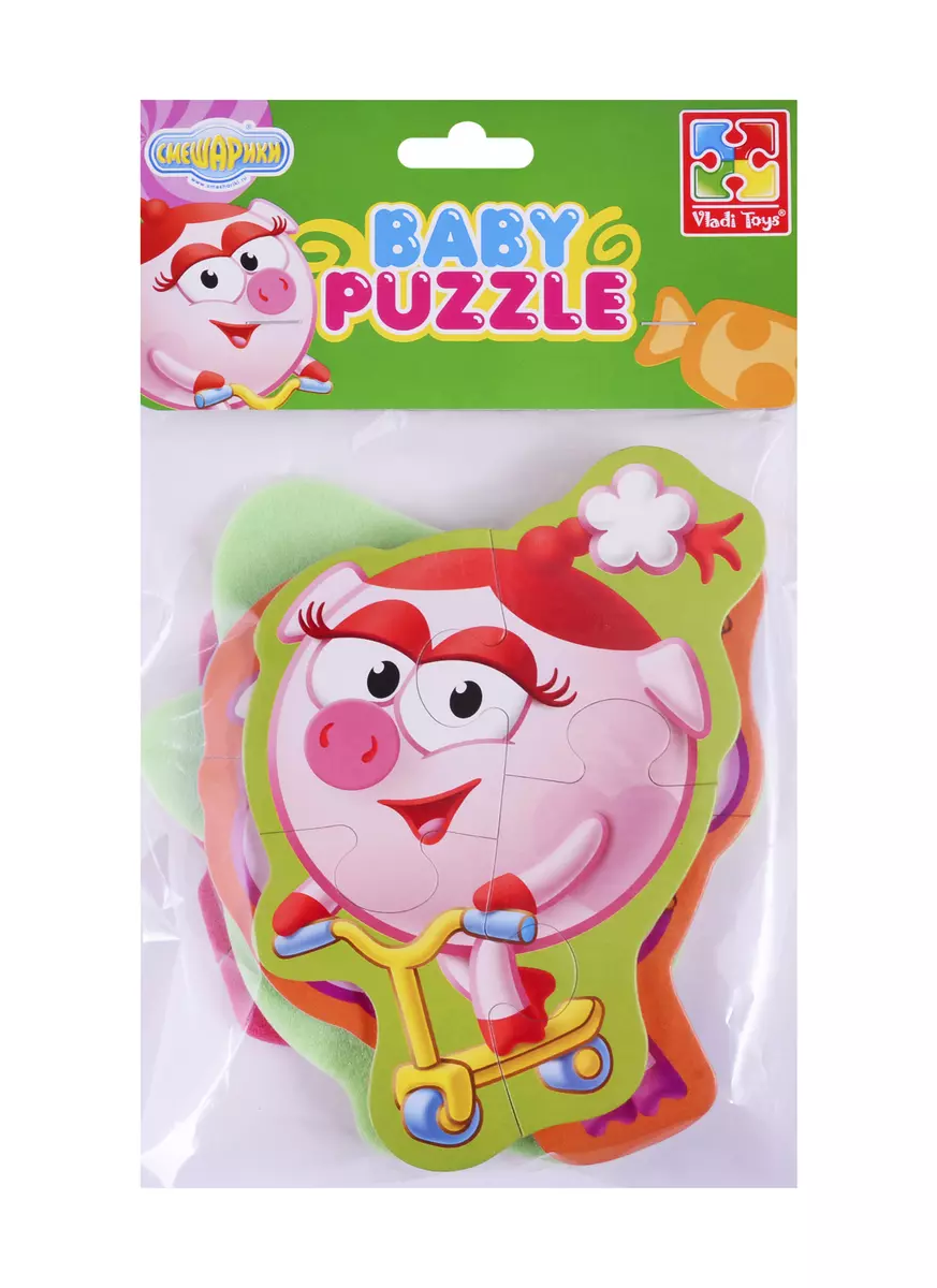 Игровой набор, ТМ Vladi Toys, Мягкие пазлы Baby puzzle Смешарики Нюша,  Бараш, Лосяш, Копатыч (2717131) купить по низкой цене в интернет-магазине  «Читай-город»