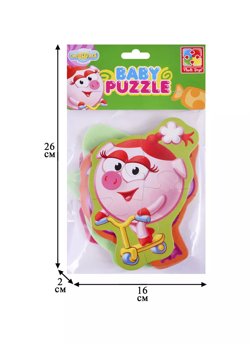 Игровой набор, ТМ Vladi Toys, Мягкие пазлы Baby puzzle Смешарики Нюша,  Бараш, Лосяш, Копатыч (2717131) купить по низкой цене в интернет-магазине  «Читай-город»