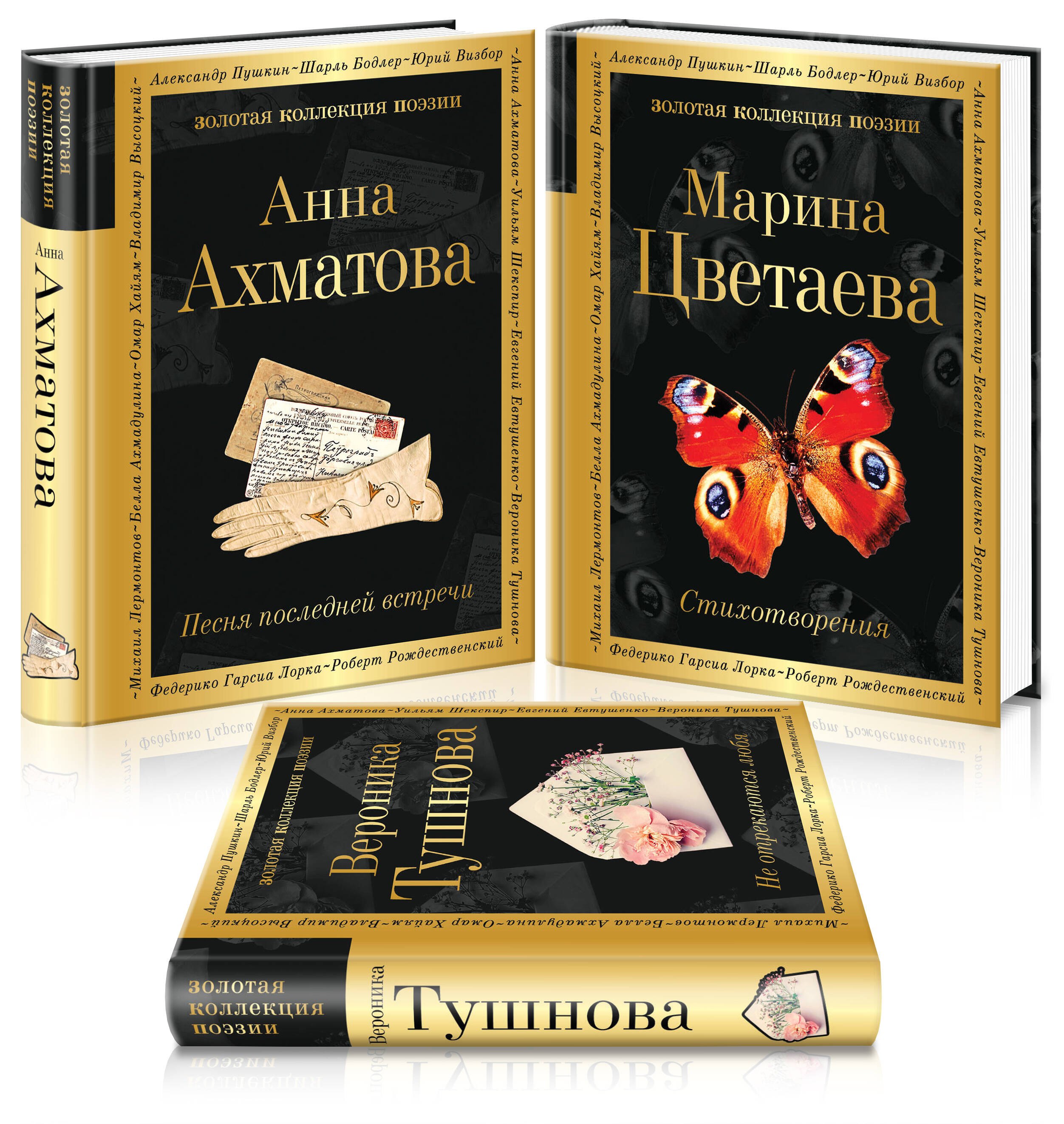 

Женская лирика ХХ века: Анна Ахматова. Марина Цветаева. Вероника Тушнова (комплект из 3 книг)