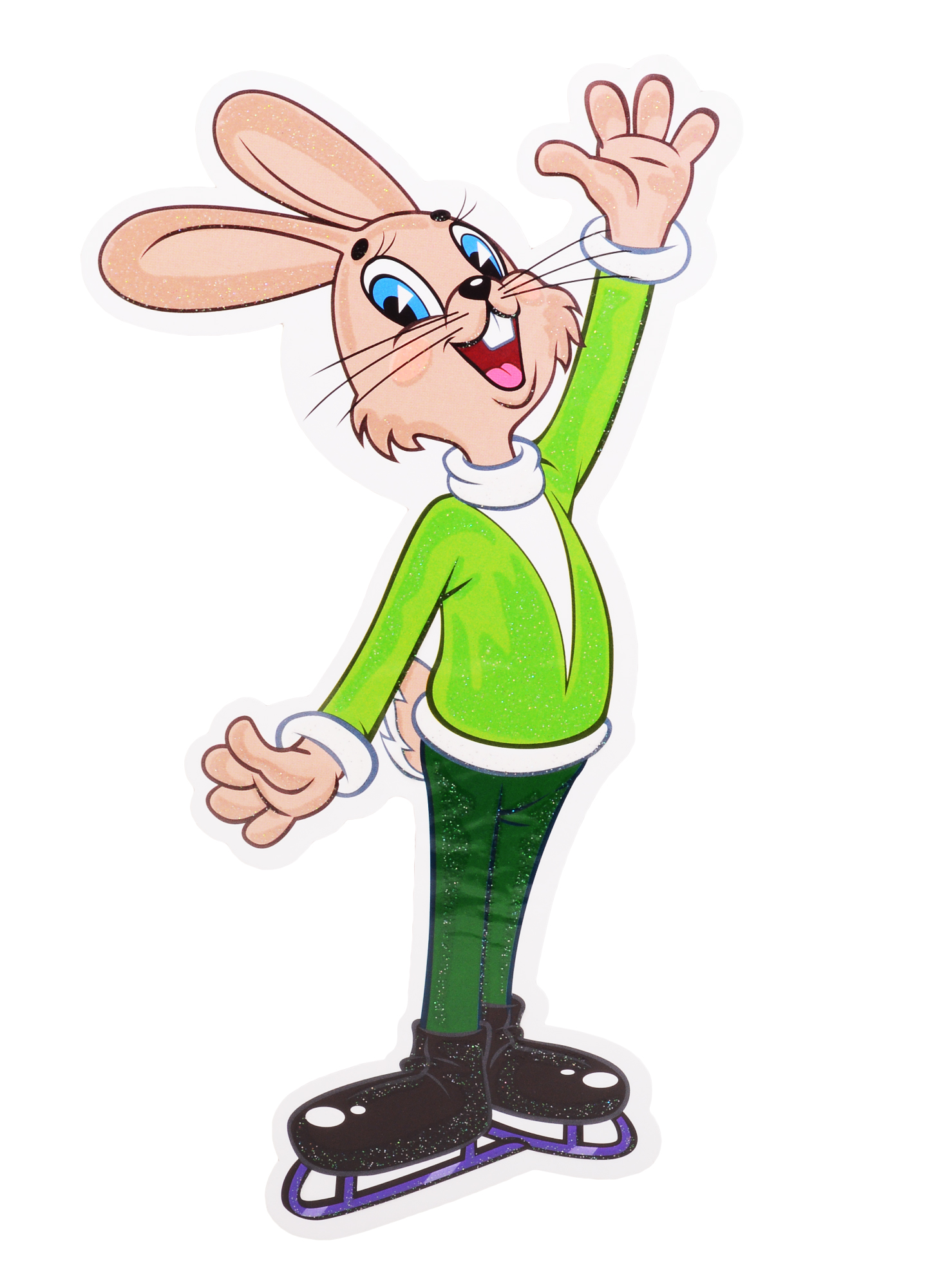 Плакат вырубной А4 Заяц фигурист из мультфильма Ну, погоди! значок pinpinpin смф заяц из ну погоди