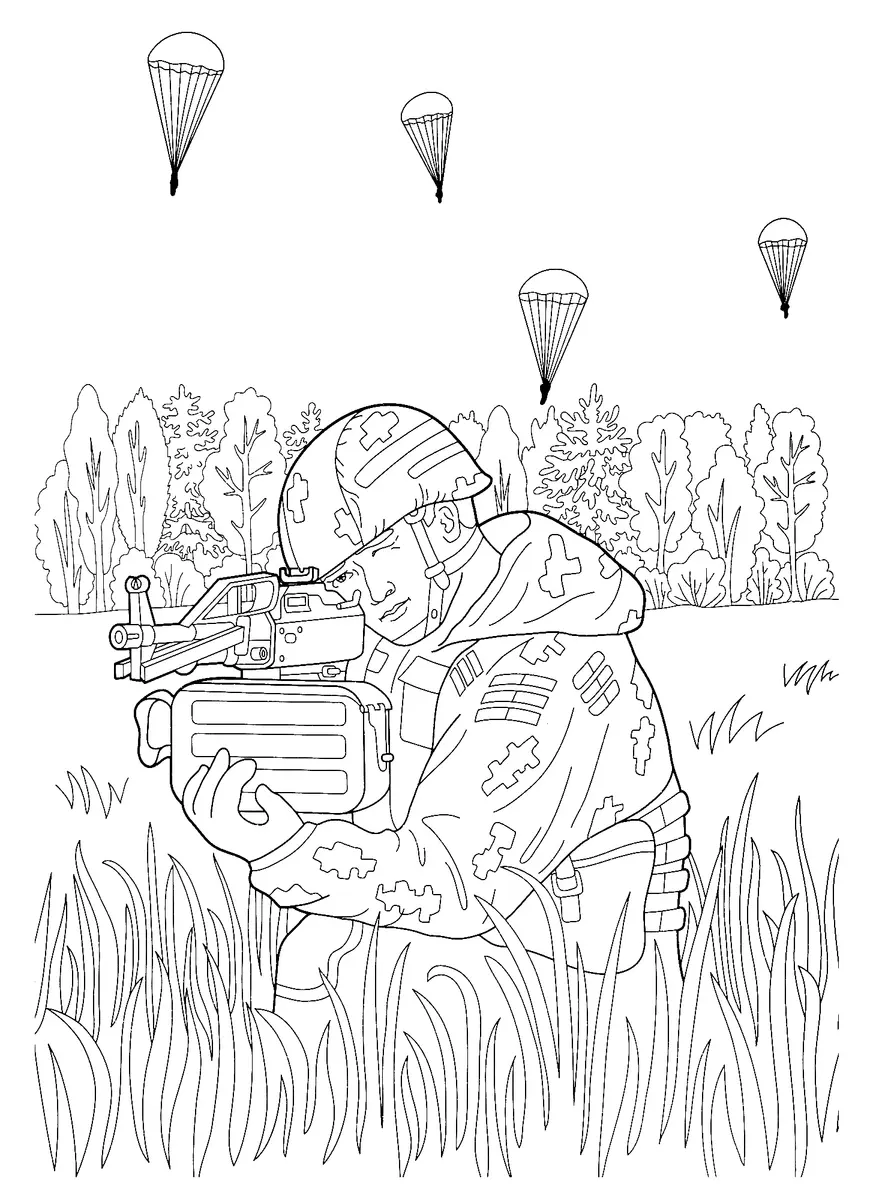 Русский солдат рисунок раскраска (46 фото)