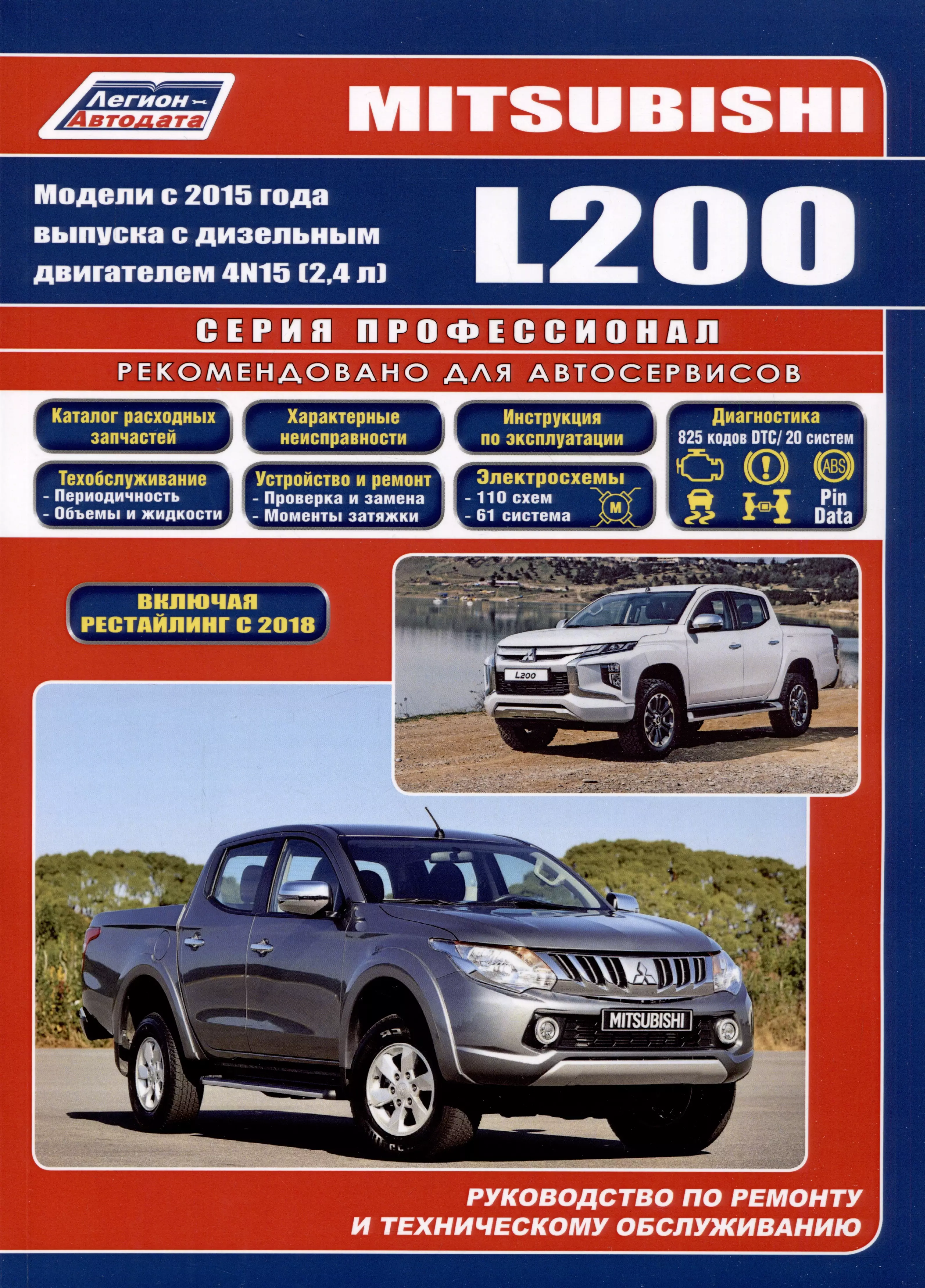 None Mitsubishi L200. Модели 2015 года выпуска с дизельным двигателем 4N15 (2.4 л). Включая рестайлинговые модели с 2018 года выпуска