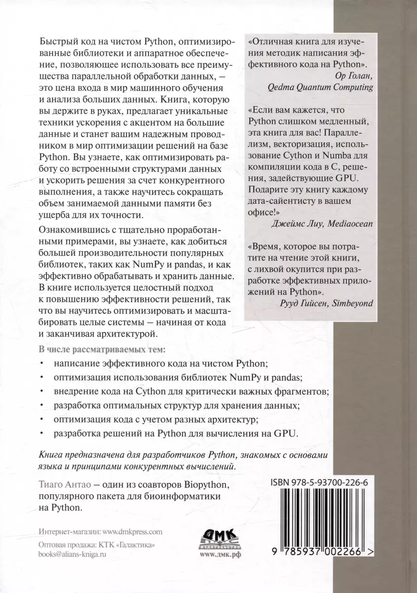 Сверхбыстрый Python. Эффективные техники для работы с большими наборами  данных