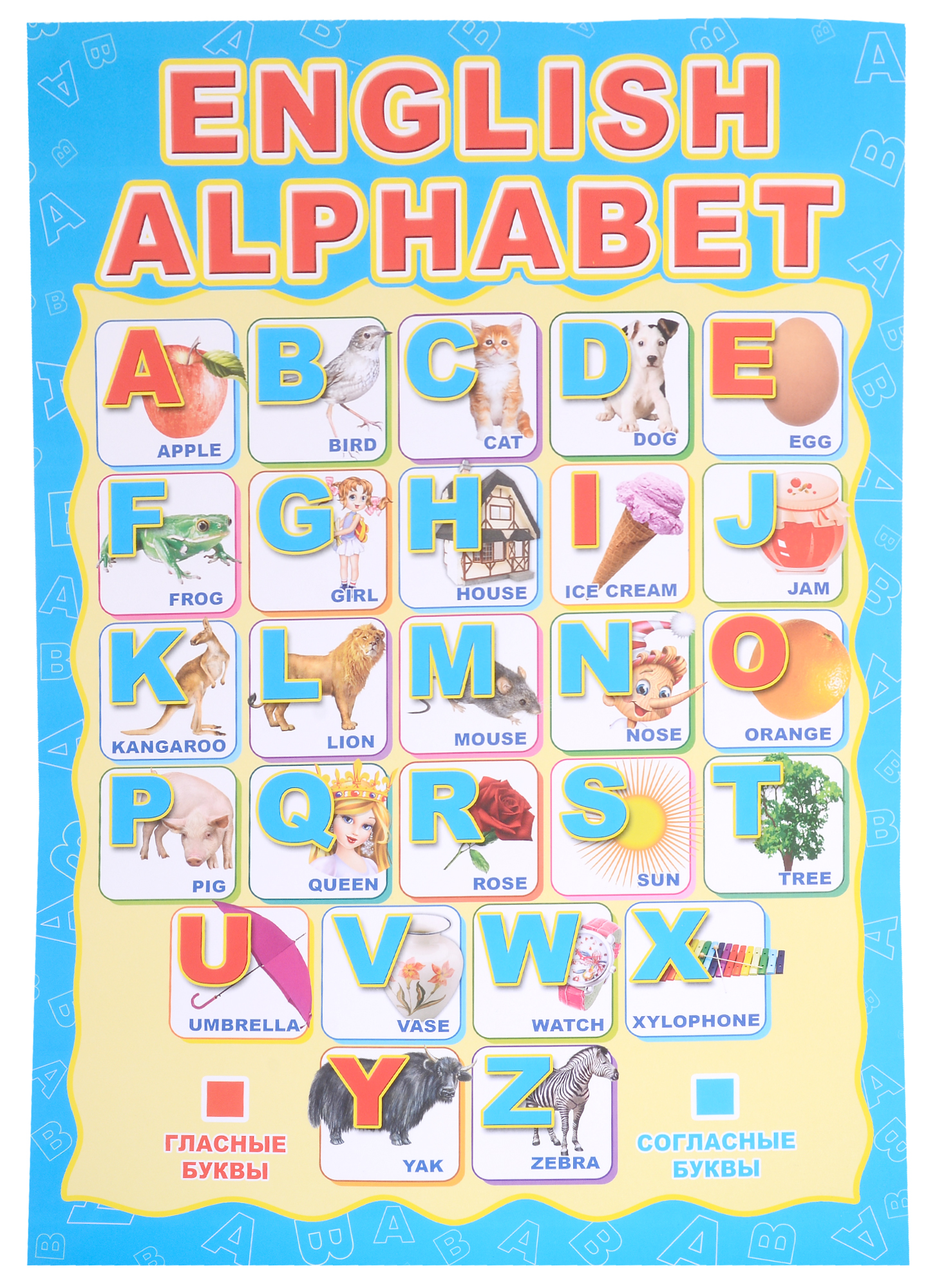плакат английский алфавит Плакат А-3 Английский Алфавит