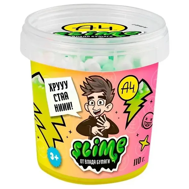 Игрушка для детей ТМ «Slime» Crunch-slime, желтый, 110 г. Влад А5 3042252 — 1