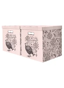 Короб XL "Botanica" 32*31*35см, кашированный трехслойный гофро картон. Набор 2 шт.