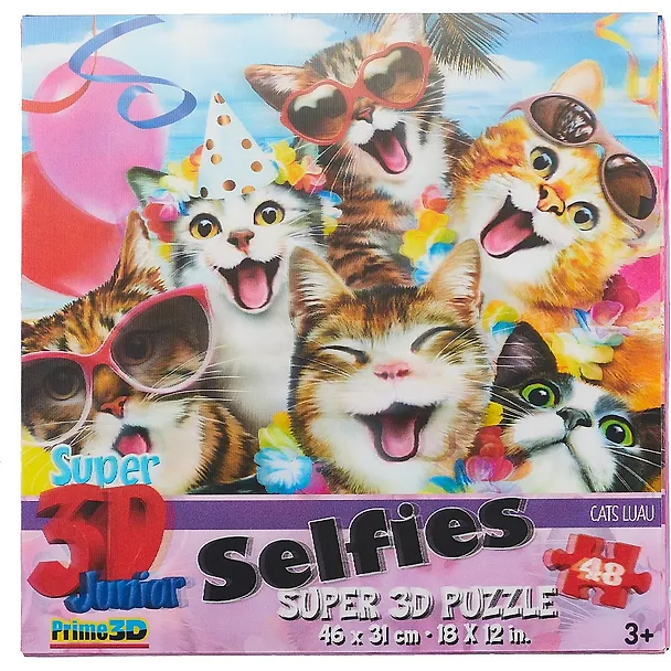 Пазл 48 Super 3D Kids Кошачья селфи-вечеринка (46х31) (3+) (10863) (коробка) 2663673 — 2