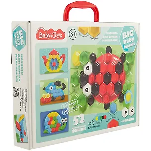 Мозаика для самых маленьких BABY TOYS d25d40/5 цв. /52 эл 2742620