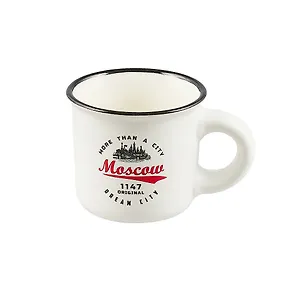 Кружка  Москва. Эмблема (фарфор.мал.матовая) (белая) (065-9-M-19-27-W)