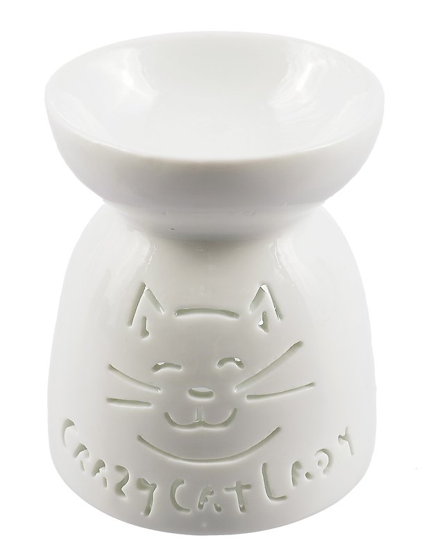 Аромалампа Crazy Cat (белая) (керамика) (9х8) (12-07836-C9) 2996692 — 1