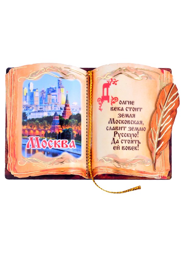 Магнит Москва Книга вид 1 (дерево) (7,5см) 2852594 — 1