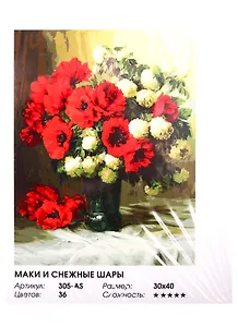 Набор для творчества ТМ Белоснежка Живопись на холсте 30*40см Маки и снежные шары 305-AS