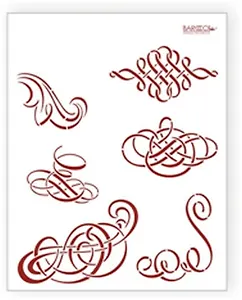 Трафарет пластиковый многоразовый Росчерк Е (20х25) (Л-047)