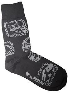 Дизайнерские носки Еноты серые (размер 39-41) (B69-14/2)