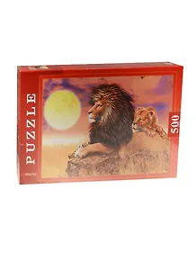 Пазлы 500 Львы (П500-0581) (500х345) (Рыжий кот) (3+) (коробка)
