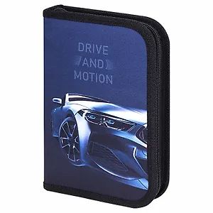 Пенал 1отд. "Sport car" с наполнением, 21*14см,1 отк. планка, 24 предмета.