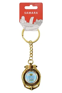 Брелок-якорь золотой Стелла Ладья,Герб (металл) (Самара) (121G18K-55-1-55-3)
