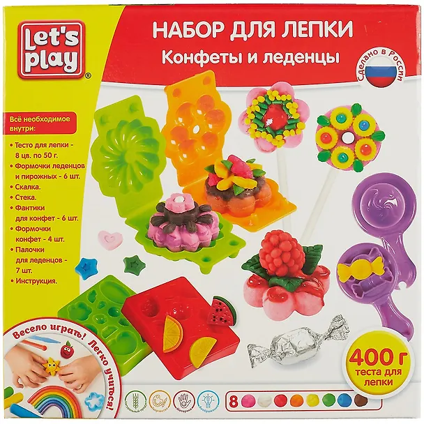 Набор для лепки ТМ Let`s play/Лэтс плэй Конфеты и леденцы, 25см 36740 2742586 — 2