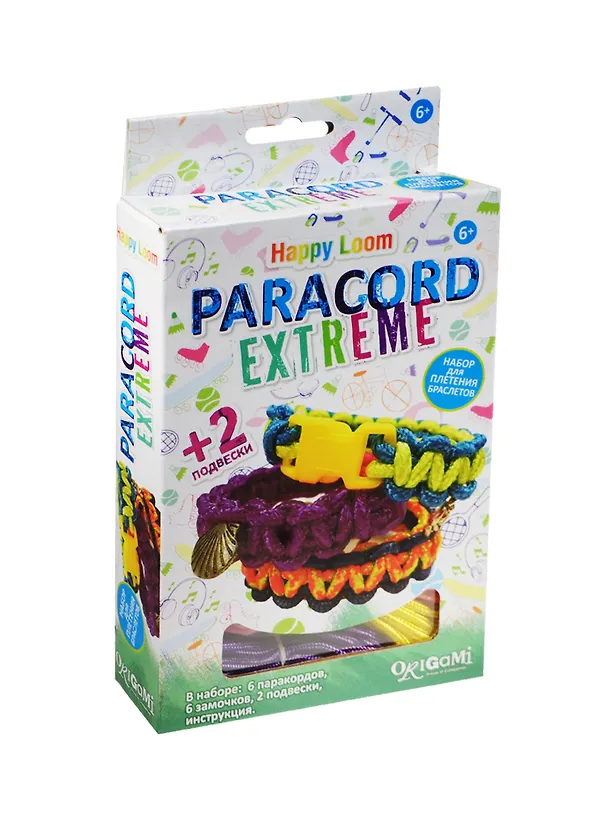 Набор для творчества Happy Loom «Паракорд экстрим» (6 паракордов, 6 замочков, 2 подвески) 2487177 — 1