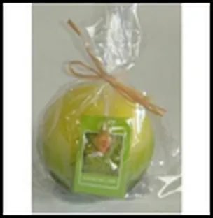 Свеча декоративная аромат. Зеленый чай+лайм (23376) (7,5см) 2300149