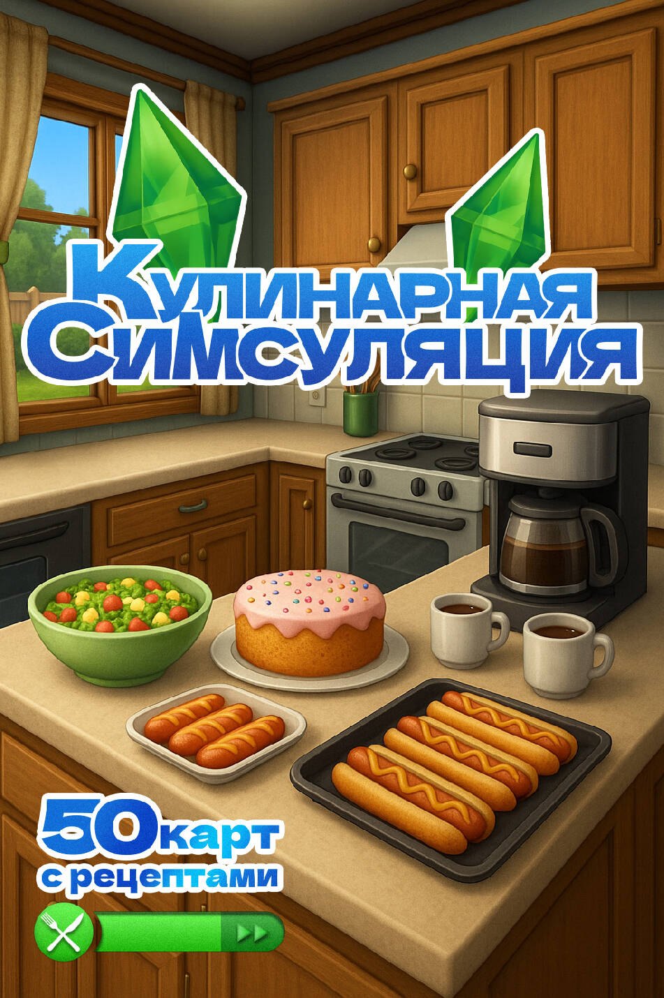 

Кулинарная Симсуляция. 50 карт с рецептами