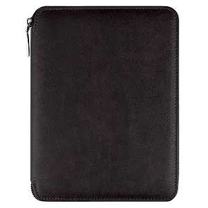 Ежедневник-органайзер недат. А5+ 120л "Шеврет экстра" коричневый, тв.переплёт с поролоном, иск.кожа, на молнии, ляссе, ПВХ-коробка