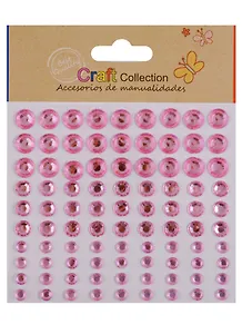 Стразы кристаллы микс размеров розовые