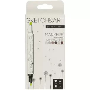 Маркеры для скетчинга 06цв "SKETCH&ART" Графика, Bruno Visconti — 2884597 — 1