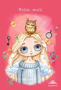 Блокнот. Ангел. Hello, owl!