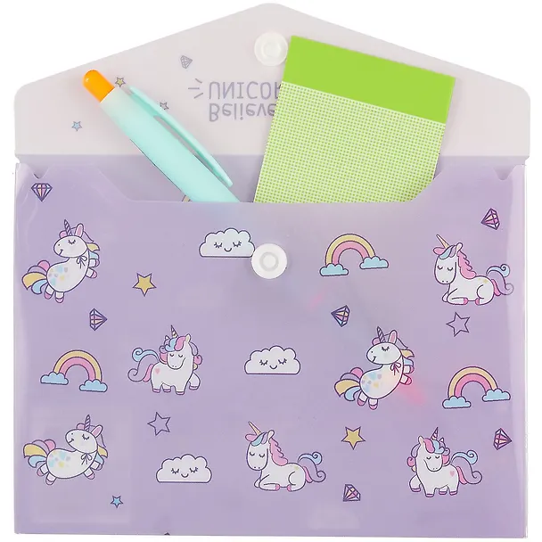 Папка -конверт «Unicorn pattern» А6 на кнопке 252715 — 2