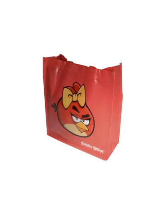 Сумка-пакет "Angry birds" 34,5*34,5см, с ручками, спандбонд, красная, Centrum — 230933 — 1