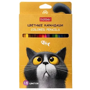 Карандаши цветные 18цв "Пушистый философ" к/к, подвес