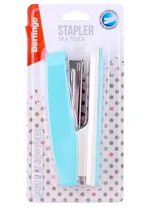Степлер №24/6 20 листов, "Silk Touch", пластик, мятный