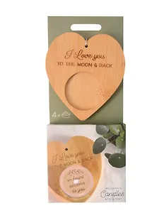 Набор чайных свечей с подсвечником Сердце Love to the Moon (4 штуки)