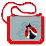 Кошелек "БОЖЬЯ КОРОВКА" 12,5*10см на шнурке, 4 отд., кольцо для ключей, полиэстер с вышивкой