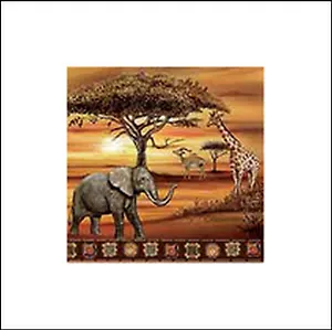 Салфетки для декупажа Бамбук/Сафари (044) (2 шт) (33х33см) (упаковка)