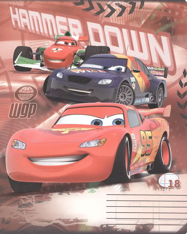 Тетрадь в линейку Disney «Cars» в ассортименте, 18 листов 224781 — 2